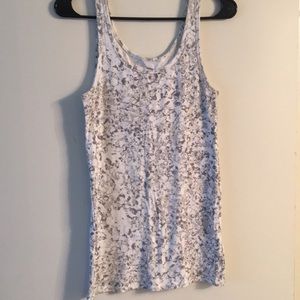 Light weight gold accents white tank top